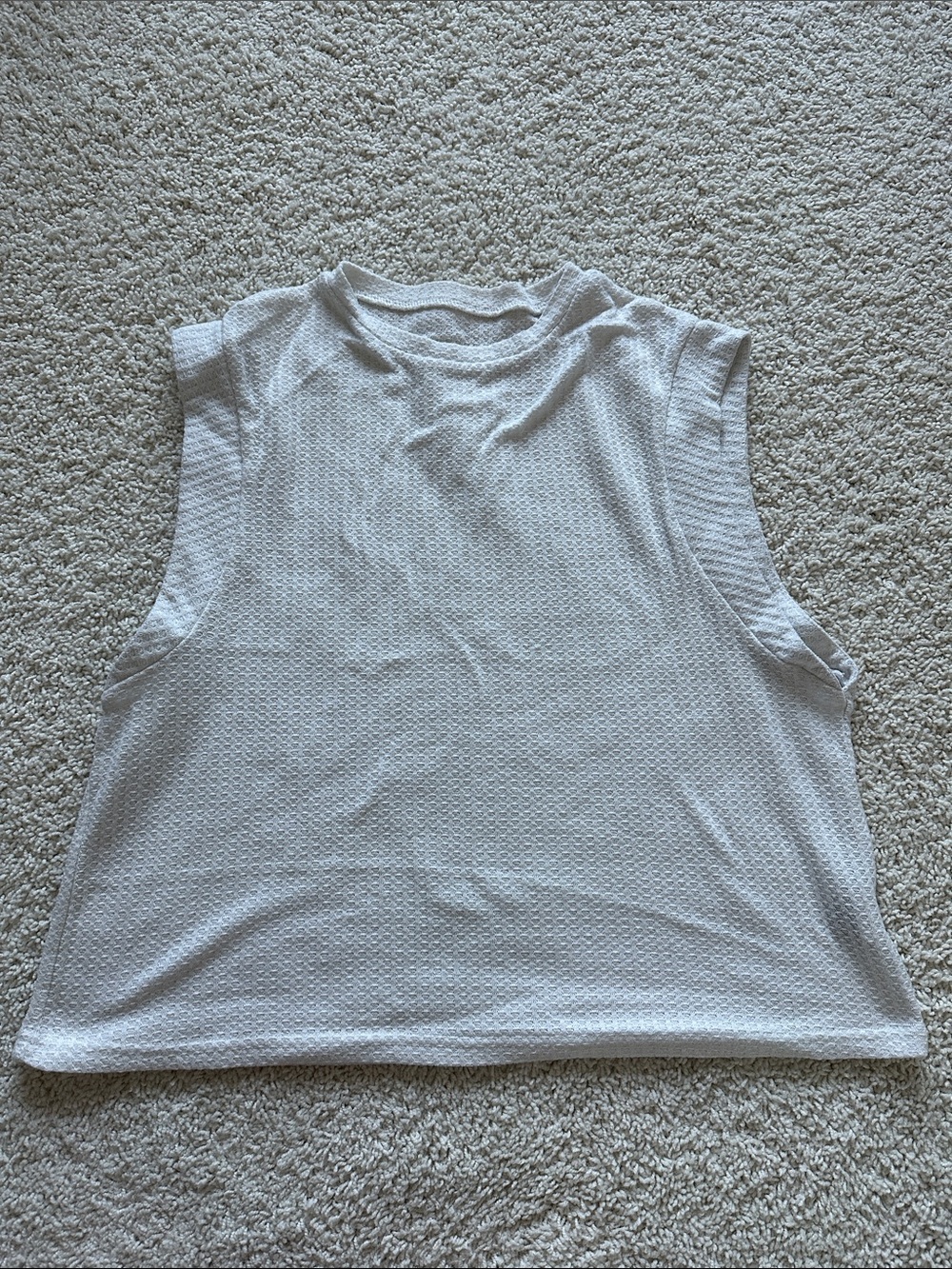 Classic Sleeveless Crew Neck Tank Top - White